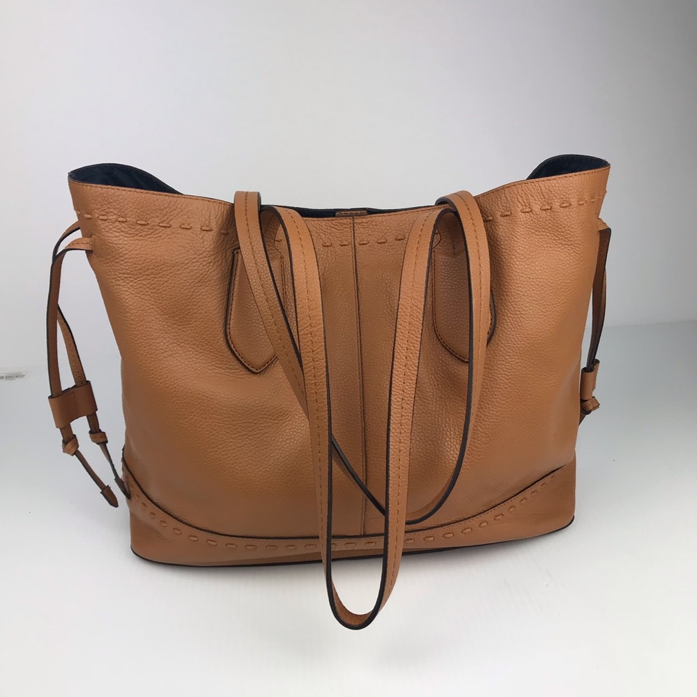 COLE HAAN ALESSA DRAWSTRING TOTE Pecan/Tan - Picture 4 of 7